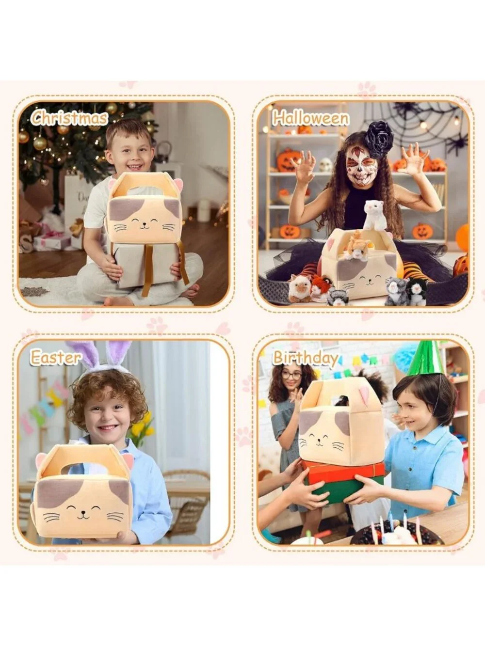 Adorable 8-Piece Plush Cat Stuffed Animals Set with 7 Cute Kittens & House